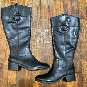 Alfani Black Genuine Leather Boots Size 8.5